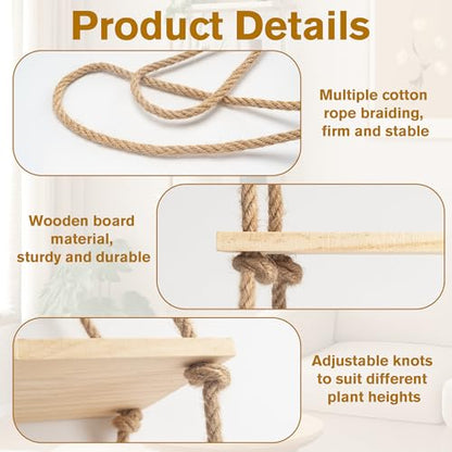 Window Plant Shelves 5 Tier Hanging Plant Shelf for Indoor Plants 3-In-1 Ceiling Wall Curtain Rod Mounting Space-Saving Plant Holder for Living Room Wall Bedroom Home Decor