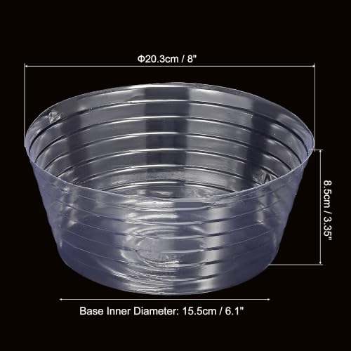 MECCANIXITY Plant Pot Saucer 8 Inch Plastic Round Flower Drip Tray for Indoor Outdoor, Clear Pack of 10 - size: 20.3x8.5cm