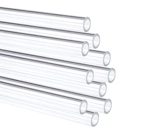 6 Inch Borosilicate Glass Tubes, 10-Pack Clear Tubing, 12mm OD, 2mm Wall | Glass Blowing Supplies, Clear Tubes, Heat Resistant, Fire-Polished Ends, DIY Glass Crafts, Laboratory Use - size: 6 Inch