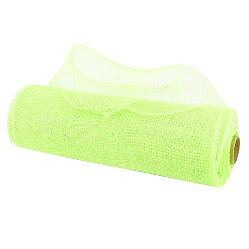 Lime Green Deco Mesh 10 Inch Rolls Christmas Mesh Ribbon for Wreaths Apple Green Mesh Ribbon for Christmas Tree, Garland, Staircase, Mailbox, Centerpiece, Decorating and Crafts (30 Feet) - color: Green Lime