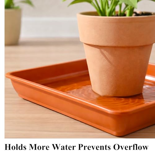 10 Pack Square Plant Saucer 12 Inches Drip Trays to Catch Water, Brick Red - color: Brick Red, size: 12 Inch