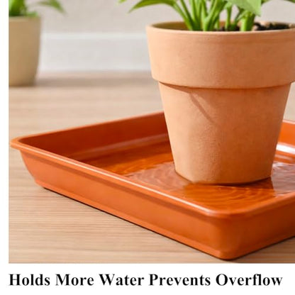 10 Pack Square Plant Saucer 12 Inches Drip Trays to Catch Water, Brick Red - color: Brick Red, size: 12 Inch