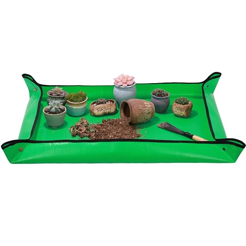 39.5"X31.5" Large Repotting Mat for Indoor Plants Transplanting/Dividing and Dirt Control, Gardenig Gifts for Women, Waterproof Gardening Potting Mat for Succulent