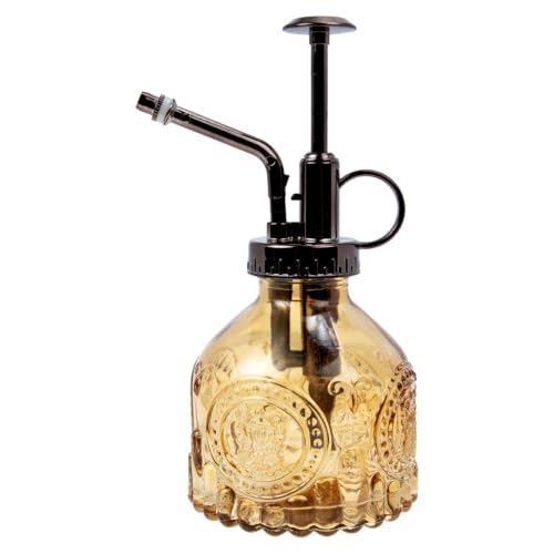 TOYANDONA Glass Sprayer Plant Mister Spray Bottle Small Watering Can | Press Type Design, Precise Water Flow for Indoor Plants Fine Mist Spraying Feature for Home Décor - color: Light Brown