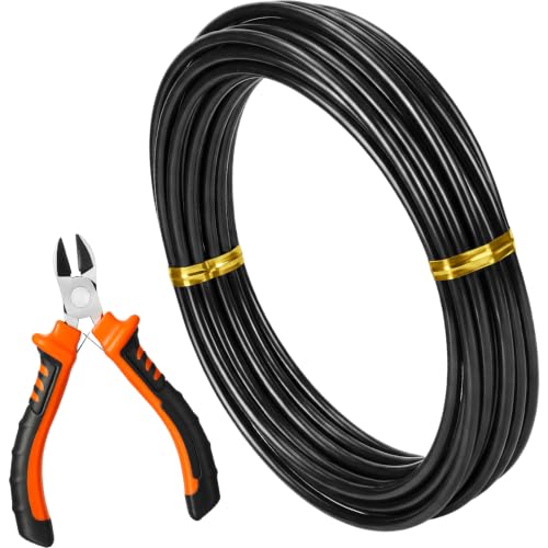 Mudder 1 Roll Bonsai Training Wire Aluminum 4mm Black - color: Black, size: 4mm