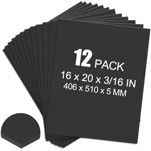 ToLanbbt 12 Pack Black Foam Board, 16 x 20 x 3/16" Thick Foam Core Acid Free Poster Foamboard for Art Craft Projects, Painting, Displaying, Signage, Wedding, School - color: Black, size: 16x20"-12P