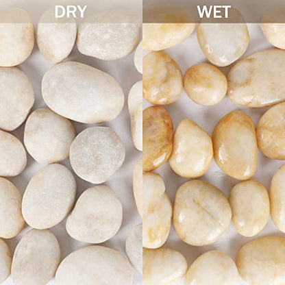 11LB Stones Pebbles River Rocks, 100% Natural Hand-Picked Premium Decorative Pebbles, Ideal for Garden Landscaping, Home Decor, Aquariums, Painting, Crafting and Gifts, Cream White - size: 11 Pounds, style: Cream White