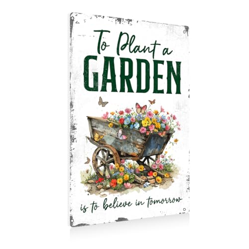BEASTZHENG Funny Gardening Essentials Garden Metal Tin Sign for Farm Outside Decor - Humorous Gardening Gift for Women Enthusiasts, 8x12 Inches - color: Plant