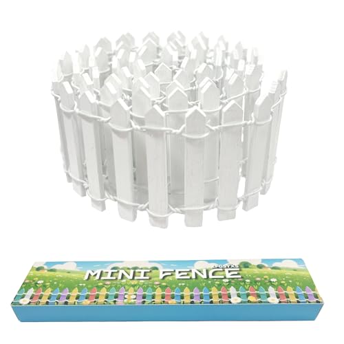 35 Inches White Mini Fairy Garden Fence Small Wood Decorative Picket Fence DIY Micro Landscape Miniature Ornaments for Dollhouse, Crafts, Diorama Project, Plant Pot - color: White(color Box Packing)