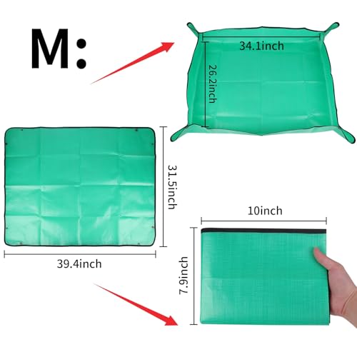 Large Plant Repotting Mat, Waterproof Repotting Tray for Indoor Plants Potting Soil, Gardening Tray Mat, Portable Potting Tray Soil Mat for Indoor House Plants Succulents Orchid - size: Large 39.4" x 31.5"