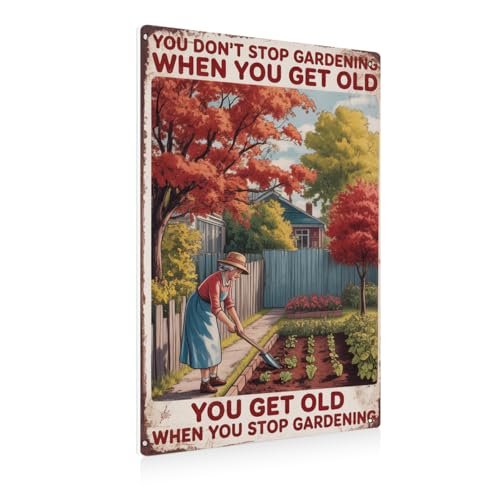 BEASTZHENG Funny Gardening Essentials Garden Metal Tin Sign for Outside Decor - Humorous Gardening Gift for Women Enthusiasts, 12 x 8 Inches - color: Garden 2