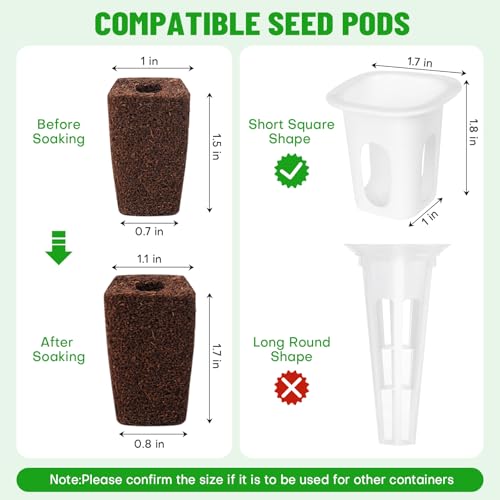 100 Pack Grow Sponges, Replacement Root Growth Sponges Seed Pods,Seed Starter Plugs for Hydroponic Indoor Garden System