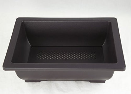 Rectangular Dark Brown Plastic Bonsai Training Pot, Cactus & Succulent Planter + Tray 10"x 7.5"x 3" (0409+0613)