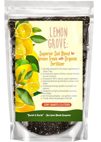 GARDENWISE Organic Lemon Tree Soil – Citrus Potting Mix with Organic Fertilizer – Ideal for Potted Lemon Trees, Meyer Lemons & Citrus Plants – Chunky, Indoor & Outdoor (2 QUARTS) - color: Lemon Tree Soil, size: 2 quarts