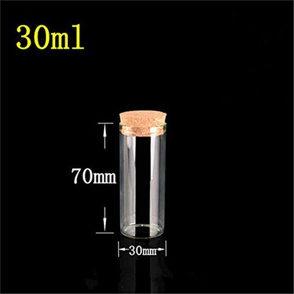 30x70mm 30ml Glass Vials Jars Test Tube with Cork Stopper Empty Glass Transparent Clear Bottles 12pcs (12, 30ml-30x70mm) - size: 30ml-30x70mm