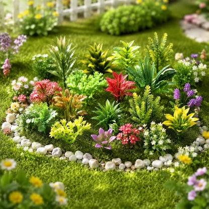 120pcs Mixed Miniature Plant Set, Mini Trees Green Shrubs Bush Model | mini fake miniature trees, scenery basing material kit, for diorama box, sand architecture model, craft supply