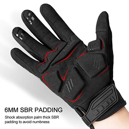 ROCKBROS Mountain Bike Gloves Dirt Bike Motorcycle Cycling with 6MM Gel Pad - size: US XL = Asian XXL