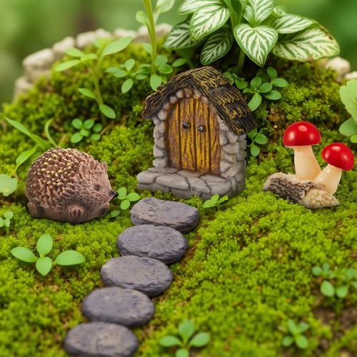 Bucherry 8 Pcs Fairy Garden Decor, Terrarium Miniature DIY Accessories