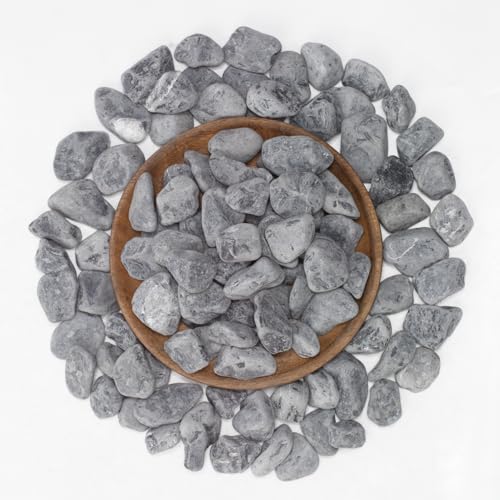 LOIOOJ Black Natural River Rocks, 1-1.7 Inch Decorative Stones for Plants, Garden, and Landscaping – 10LB, Ideal for Walkways, Vases, Crafting, Home Decor, and Outdoor Landscaping - color: 1-1.7 inch, size: 10lbs