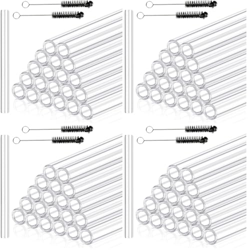 20 Pieces 6 Inches Long Clear Glass Tubes for Art DIY, 12mm OD 8mm ID 2mm Thick Wall Glass Borosilicate Blowing Tubing with 5 Cleaning Brush (Pack of 4) - size: 6 inches by 0.5 inches (Pack of 4)