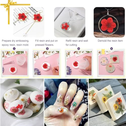 37Pcs Red Dried Pressed Flowers Natural Dried Flowers for Resin,Real Pressed Flowers for Crafts,Dry Flowers for Resin Molds DIY Scrapbookin Candle Jewellery Making - color: 37pcs Red