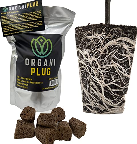 VPS OrganiPlug Hydroponic Seed Starter Plugs, 50 Pack, Rapid Root Planting Pods for Seedling, Clone, Cutting, Promotes Plant, Flower, Vegetable Growth w/Organic Soil Ingredients, Fits Standard Tray - size: 50 Pack