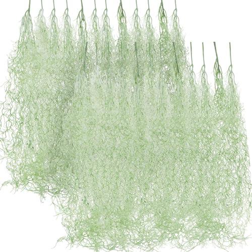Cindeer 24 Pack Fake Spanish Moss Hanging, 43 Inch, 33 Inch, Light Gray | Artificial Faux Halloween Hanging Greenery Bulk, Moss Garland, Potted Wall Living Room Indoor Outdoor Decor - color: Light Gray, size: 43 Inch & 33 Inch