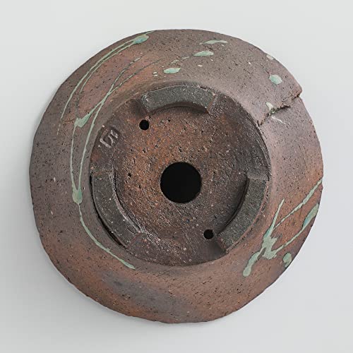 Wazakura Tokoname Series Handmade Ceramic Rustic Tatara Style Bonsai Pot with Drainage Hole 6.3 in (160mm) Made in Japan, Garden Planter, Flower Vase, Houseplant Centerpiece