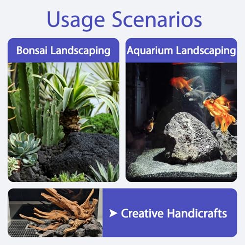Volcanic Lava Rocks for Fish Tanks Bonsai Fire Pits Aquarium Rocks for Aquascaping,Terrariums,Bonsai,Garden Landscaping Decoration and Amphibian enclosures-10lb(3-7inches) 6-9pcs - size: 10lb(3-7in)