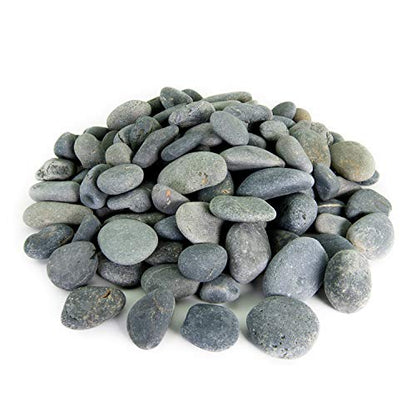 Mexican Beach Pebbles | 2000 Pounds of Smooth Unpolished Stones | Hand-Picked, Premium Pebbles for Garden and Landscape Design | Black, 2 Inch - 3 Inch - color: Black, size: 2 Inch - 3 Inch
