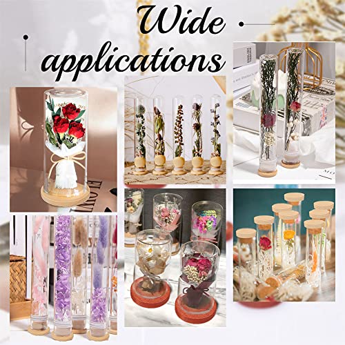 NBEADS 10 Sets Mini Cloche with Base, 1.57x0.47 Mini Eternal Flower Glass Cloche Clear Glass Display Case Flat Top Bell Jar Cloche for Centerpieces Plants Rocks Specimens Decorations Crafts - size: 1.69x0.47"(Flat top)