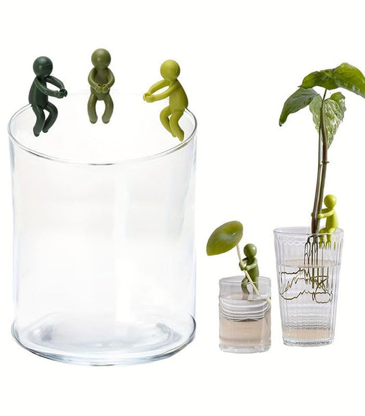 6 Pack Plant Propagation Buddy, Resin Stem Support for Hydroponic Vases & Pots, Cartoon Figurine Cuttings Holder, Indoor Plant Clips for Guiding Stems and Branches