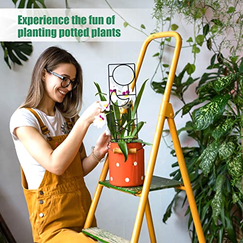 Wellsign 15.94Inch Plant Trellis for Climbing Plants Indoor Outdoor | 4 Patterns Metal Small Garden Houseplant Trellis for Potted Plants for Vine Ivy Flower Plant Support Lover Gifts Lattice - size: Back-Metal-Trellis02