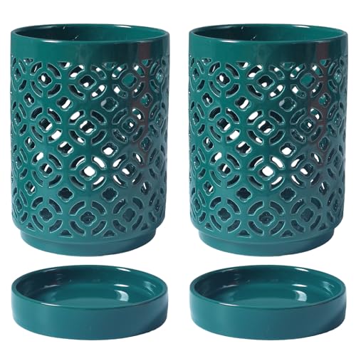 Orchid Pot 4 Inch, Orchid Pots with Holes & Saucers for Repotting, Breathable Slotted Orchid Pots Flower Plant Nursery Pot Green 2 Pack - color: Green Plum 2p