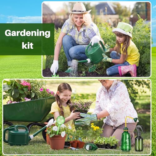 Reallnaive 6-piece Indoor Watering Can Set – 1 Gal Can, 6.8 oz Spray, 15 oz Squeeze, Plant Watering Globes & Soil Moisture Meter, Indoor & Outdoor Plant Care(Army Green) - color: Army Green