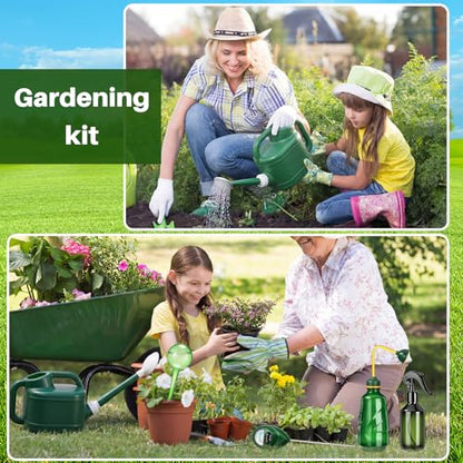Reallnaive 6-piece Indoor Watering Can Set – 1 Gal Can, 6.8 oz Spray, 15 oz Squeeze, Plant Watering Globes & Soil Moisture Meter, Indoor & Outdoor Plant Care(Army Green) - color: Army Green