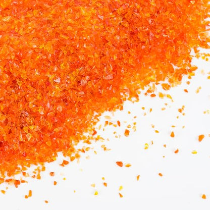Orange Red Fine Crushed Glass for Resin Art & Crafts - color: Orange Red