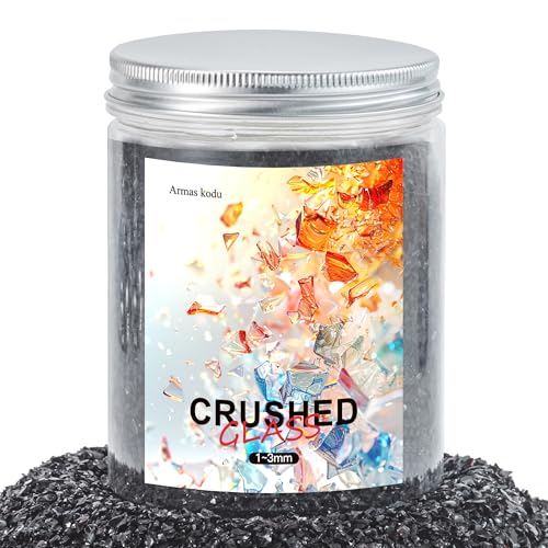 Black Fine Crushed Glass for Resin Art & Crafts - color: Black