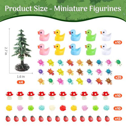 111Pcs Fairy Garden Accessories Outdoor Kit Mini Fairy House Decor Supplies | Resin Animals Figures with Elves, Deer, Bunny, Squirrel, Owl Figurines for Miniature Garden, Yard, DIY Set - style: Garden Accessories