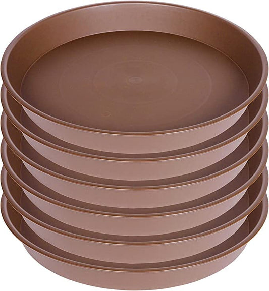 6 Pack Plant Saucer 4 5 inch (4 inch Base), Heavy Sturdy Plant Drainage Tray for Indoors (5 inch, Chocolate) - color: Chocolate, size: 4"