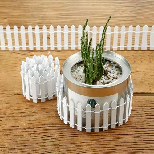 1 Pieces DIY Model Fence, Garden Decoration Accessories, for Sand Table, Miniature Landscape, or Add Natural Rustic Handiwork (White)