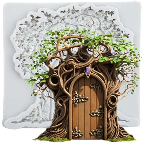 Lingzhi Tree House Fondant Silicone Molds for Cake Decoration Cupcake Topper Chocolate Candy Sugar Gum Paste Polymer Clay - color: Style E