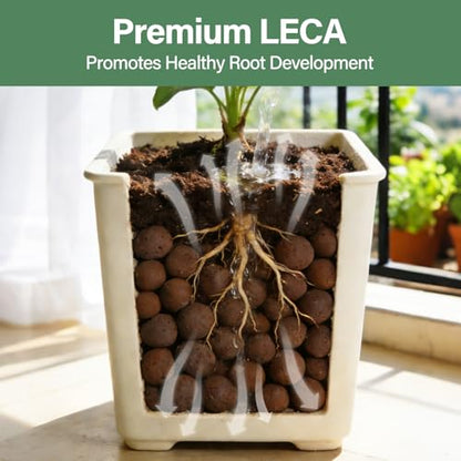 Halatool 4LB Leca Balls for Indoor Plants, 4-16mm Clay Pebbles for Drainage - size: 4LB