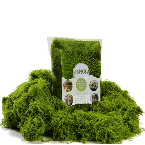 USMOLA 3.5OZ Fake Moss for Plants Indoor - Artificial Moss for Table Centerpieces, Fairy Gardens, Terrariums - Realistic Faux Grass for Wedding Christmas Party Decor (Light Green) - color: Light Green-3.5oz