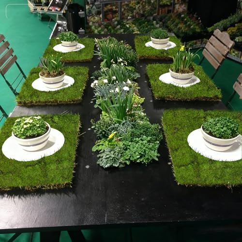 ACRYCS Fake Green Moss Roll Table Runner Artificial Moss for Indoor Plants 39" x 79" Faux Grass for Fairy Garden Grass Wall Crafts DIY Table Centerpieces Fairy Woodland Floral Wedding 100x200cm