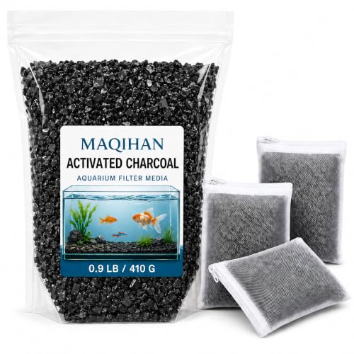 MAQIHAN Activated Charcoal Pellets - 0.9 LB Activated Carbon, 3 Nylon Bags - size: 0.9 lb