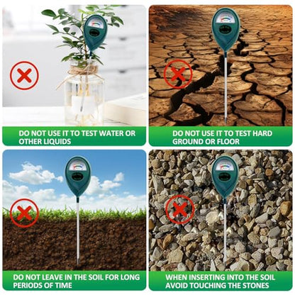 Green Soil Moisture Meter, Plant Water Meter, Soil Water Tester for Houseplants, Hygrometer Sensor Water Monitor for Indoor Outdoor Garden, Potted Plants, Farm, Lawn, No Battery Needed (2)