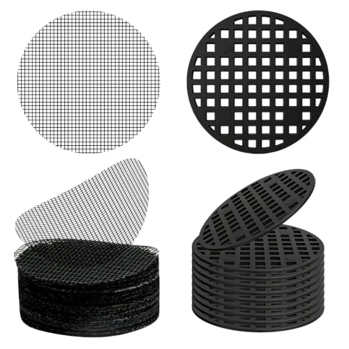 60 Mesh Screen for Planter Pots, Plant Drainage Insert, Pot Grid Mats Pads - color: 2" Mesh Screens + Grid Mats