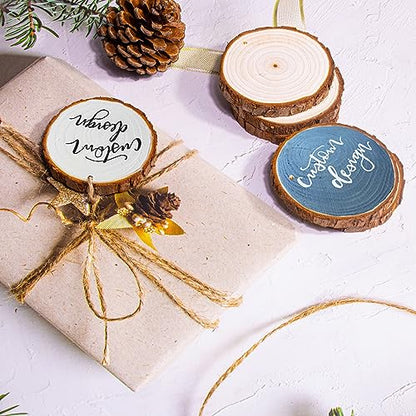 SENMUT Unfinished Wood Slices 30pcs 2.8"-3.0" Wood Circles for Crafts, Predrilled Natural Wood Rounds, Wooden Discs Perfect for DIY, Artistic Creations & Christmas Wood Ornaments for Crafts - size: 30PCS(2.8"-3.0"）with Hole