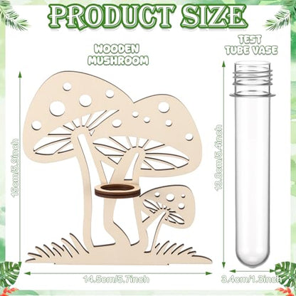 Set of 6 Mushroom Propagation Stations, Hanging Propagation Station and Wall Planters for Indoor Plants Wooden Hanging Planter, Boho Wall Decor Cute Indoor Small Plant Holder Gifts for Women